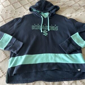 Fanatics Blue and Teal Color-Block Hoodie Sweatshirt